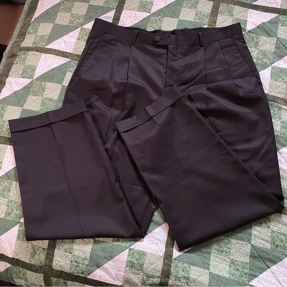 Alfani Wool Pants Trouser‎ Slacks Size 38x29L Black Dress Pants Office Career